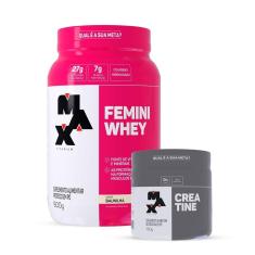 Combo Whey Feminino 900g e Creatina 150g Max Titanium-Feminino