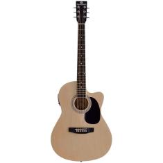 Violão Clássico Eletroacústico Cutaway Aço GE-21 Natural HARMONICS