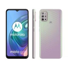 Smartphone Motorola Moto G10 64Gb Branco Floral - 4G 4Gb Ram Tela 6,5