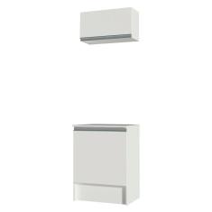 Kit Topázio 60cm 2 Portas Aéreo Balcão Branco Madesa