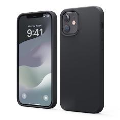 elago Capa compatível com iPhone 12 e iPhone 12 Pro, silicone líquido, capa protetora de corpo inteiro, à prova de choque, fina, forro de microfibra macia antiarranhões, 6,1 polegadas (preto)