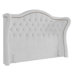 Cabeceira Cama Box Casal King 195cm Antibes P02 Boucle Branco - Mpozenato