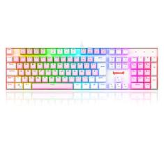 TECLADO MECANICO GAMER REDRAGON MITRA ROSA E BRANCO RGB COM SWITCH AZUL