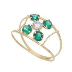 Anel de ouro 18k Pedras Zirconia - Elegancy Joias, 12