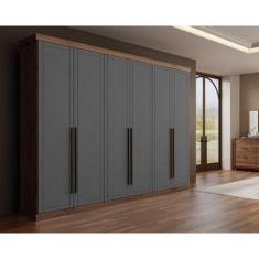Guarda Roupa Casal 6 Portas e 6 Gavetas Capri 1159 Freijo c/ Cinza Tit