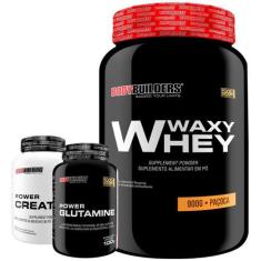 KIT Waxy Whey 900g + Power Creatine 100g + Power Glutamine 100g - Body