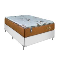 Cama Box Casal Branca Colchão de Molas Toronto Euro Pillow - Portobel