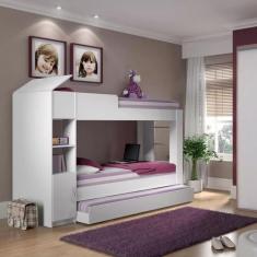 Treliche Solteiro com Baú e Prateleiras - Ditália Móveis