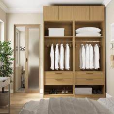 Guarda-roupa Modulado 4 Peças 4 Portas Jade CabeCasa MadeiraMadeira Avelã