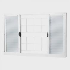 Janela de Aço Veneziana de Correr 100x150cm 6 Folhas com Grade Minas Sul mgm