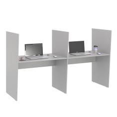 Escrivaninha Office 2 Lugares Letonia Cinza