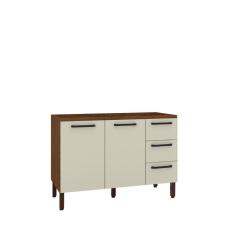 Balcão Gabinete De Pia 120 Cm Sem Tampo Ametista Kits Paraná Nogueira Off White