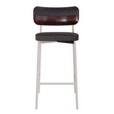 Banqueta Alloa Fixa Com 4 Pés 50 X 44,7 X 163,5cm Com 1 Unidade Preto-café-branco Epoxi