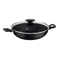 Panela Wok Antiaderente 3,3l Com Tampa Loreto Tramontina Cor:preto Preto