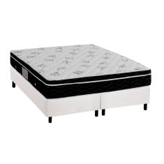 Cama Box Queen: Colchão Molas Ortobom Nanolastic Physical Spring + Base CRC Courano White(158x198)