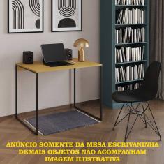 Escrivaninha Industrial Office Canela 120x53 Grécia Base Ferro Preto