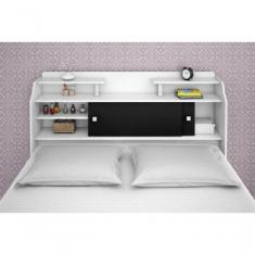 Cabeceira Box Casal Elisa Branco Ou Branco-preto