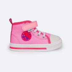 Tênis Cano Médio Pampili Mini Easy Lona Rosa 730.001-Feminino