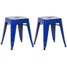 Kit 2 Banquetas Baixas 45 Cm Azul Escuro Azul-escuro