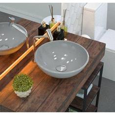 Kit Cuba R35 com Válvula Click 1 Polegada e meia e Sifão Cromado e Flexível Compace Cinza