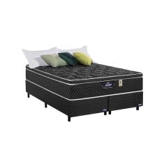 Cama Box Queen + Colchão Molas Ensacadas D33 Preto Gazin Pérola Negra 71x158x198