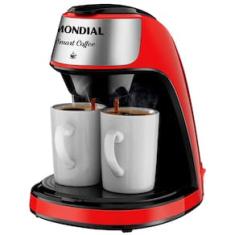 Cafeteira Elétrica Mondial Smart Coffee C-42 com 2 Xícaras - Vermelha