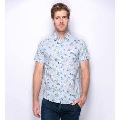 Camisa Social Masculina Slim Casual Teodoro Linho Despojada