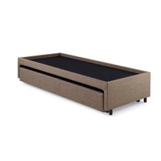 Bicama Box para Dois Colchões Solteiro Linho Marrom