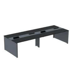 Mesa de Plataforma Dupla para 4 Pessoas Corporativa 150x140/4p Preto/Grafito