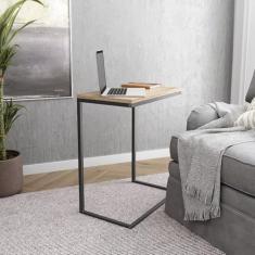 Mesa Lateral Soul para Notebook Ambiente Principal Escritório Preto/Amadeirado