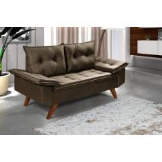 Sofa Bariloche 2 Lugares Namoradeira em Suede Amarelo Essencial Estofa