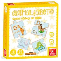Quebra Cabeça Animalfabeto Inglês - 8122 - Brincadeira De Criança