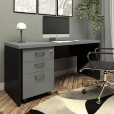 Mesa Escrivaninha 150cm x 60cm Gaveteiro 3 Gav Pé Painel F5 - F5 Offic