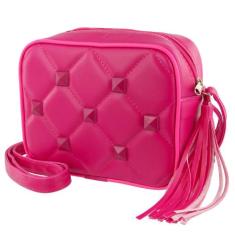 Bolsa feminina quadrada com spike sintetico - ISABELLAS, Pink, 250g