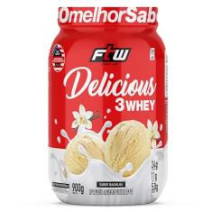 Delicious 3 Whey Proteína Hidrolisada Concentrada E Isolada Pote 900g Sabor Baunilha - FTW