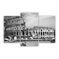 Kit 3 Quadros 1 Paisagem Coliseu Cidades 75 X 50 Cm