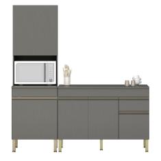 Paneleiro e Balcão Gabinete com Tampo 150cm Lina Z06 Gris - Mpozenato