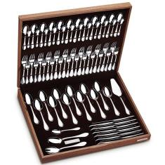 Faqueiro Tramontina Classic Com Estojo De Madeira 101 Peças Inox