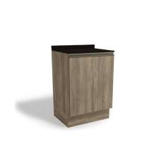 Balcão de Cozinha c/ Tampo Maxxi G742 c/ 1 Porta 60cm Nogal/Preto - Kappesberg