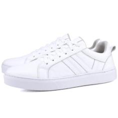Tênis Casual em Couro Masculino Mr. Gutt Branco, Branco, Homem, 44