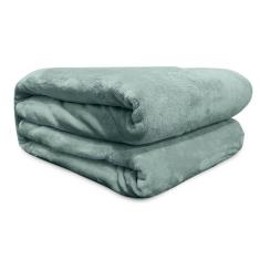 Cobertor Solteiro Flannel Liso - Andreza - Andreza enxovais, VERDE MAL