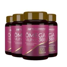 4x omega 3 6 9 mulher 120caps hf suplementos - HF SUPLEMENTS