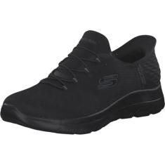 Skechers Tênis feminino feminino sem cadarço Summits para meninas, Preto, 6.5