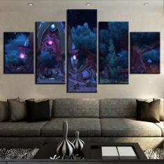 Quadro Decorativos World of Warcraft com 5 peças 130x65 1