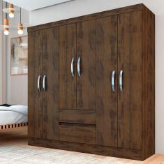 Guarda Roupa Casal Cancun 6 Portas 2 Gav Capuccino - Móveis Arapongas