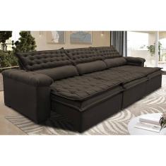 Sofá Retrátil e Reclinável 3,52m Molas Ensacadas Cama inBox Botonê. Espuma Viscoelástico