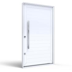 Porta de Alumínio Pivotante 225x130cm com Puxador em Aço Inox Lucasa Alumínios Branco