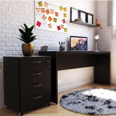 Mesa para Escritório 180cmx42cm 40mm Preto