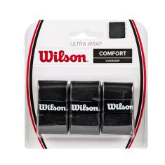 Fita Goods Ultra Wrap Tennis Overgrip, WILSON Sporting, pacote com 3, preto (WRZ403000)