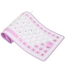 Teclado de Silicone Design Totalmente Selado Teclado de Borracha Portátil Leve Teclado Oll Up Silencioso Macio Confortável Teclado de Silicone Com Fio USB para PC (Roxo)